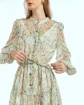SIXDO Voile Flared Dress for Women
